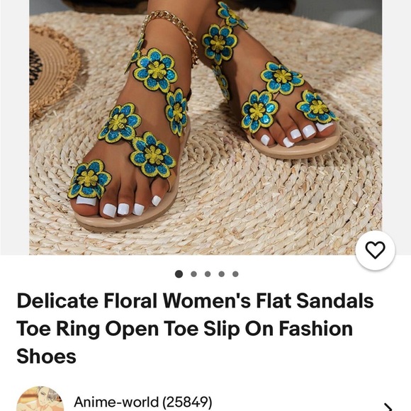 Floral Embroidered Sandals - Picture 2 of 2